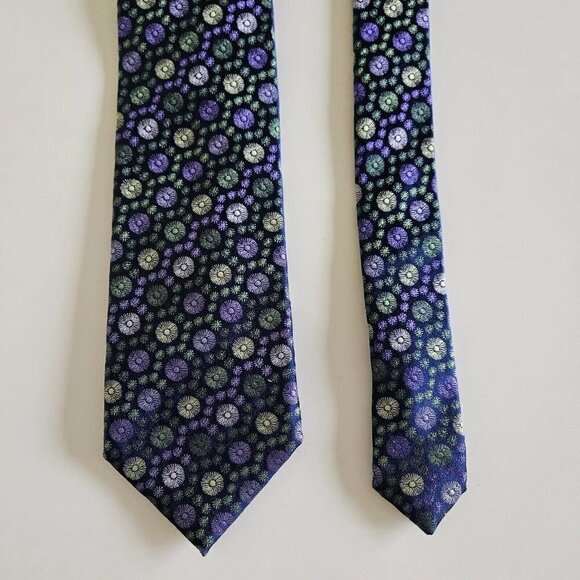 Simon Carter London Handmade Floral Theme Embroidery Silk Tie W3.5 in L 58.5 in - Picture 4 of 15